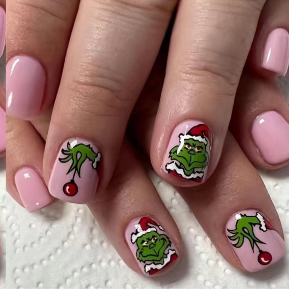 Christmas Grinch Press On Nails - Picture 2 of 7